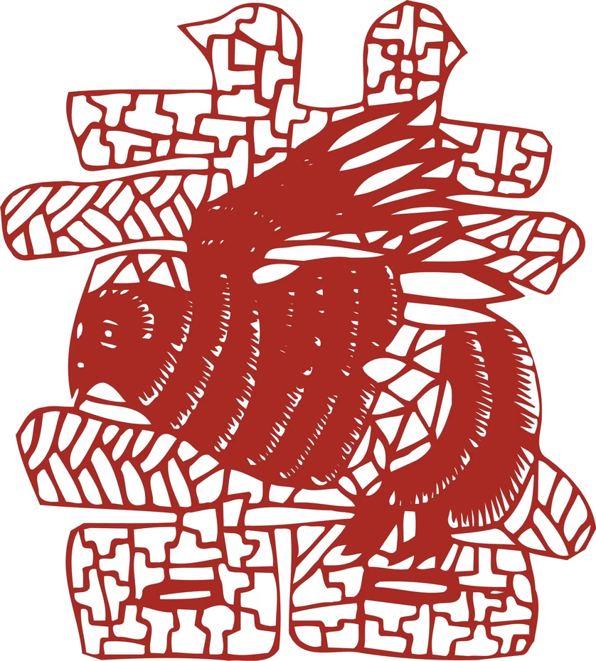 中国风中式传统喜庆民俗人物动物窗花剪纸插画边框AI矢量PNG素材【2634】